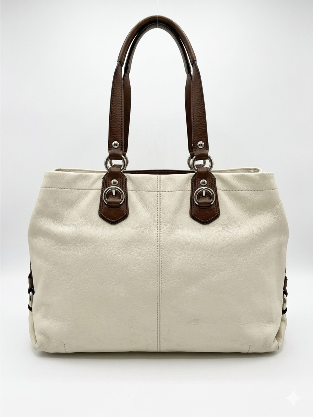 Coach Cream Ashley Leather Carryall/Satchel-Style F15513 - Picture 3 of 11